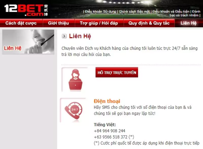 liên hệ 12bet